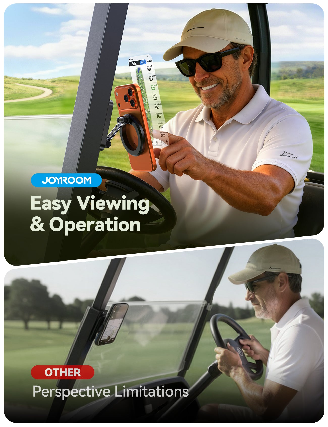 JOYROOM JR-ZS522 Dual Sided Magnetic Golf Cart Phone Holder
