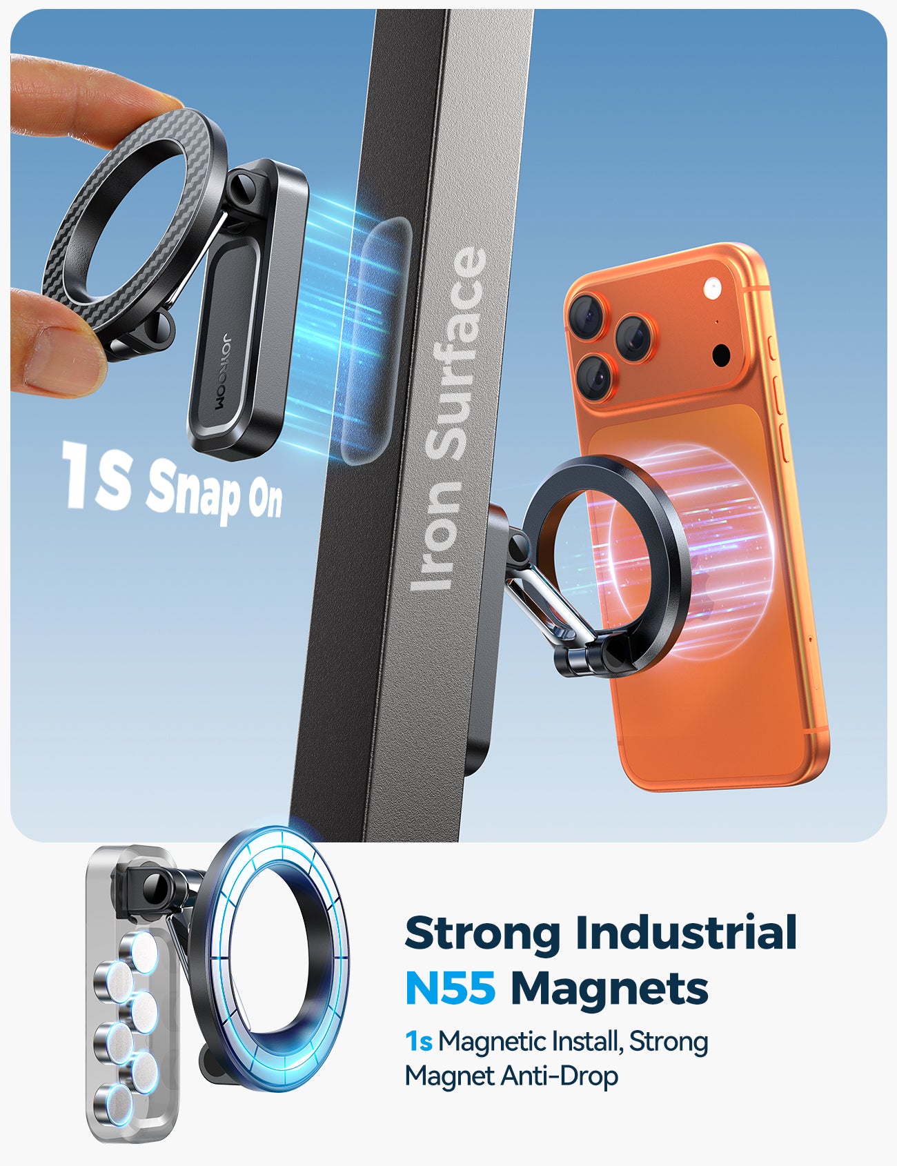 JOYROOM JR-ZS522 Dual Sided Magnetic Golf Cart Phone Holder