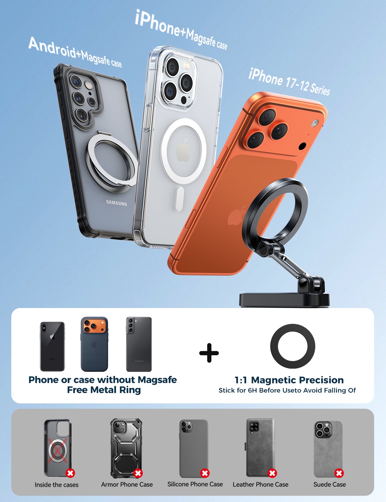 JOYROOM JR-ZS522 Dual Sided Magnetic Golf Cart Phone Holder