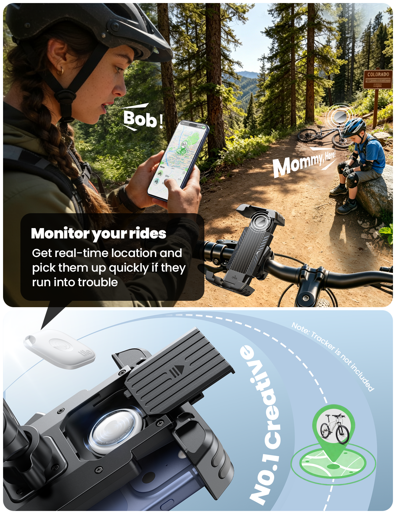 JOYROOM JR-ZS536 Bike Phone Holder [Hidden Tracker Storage]