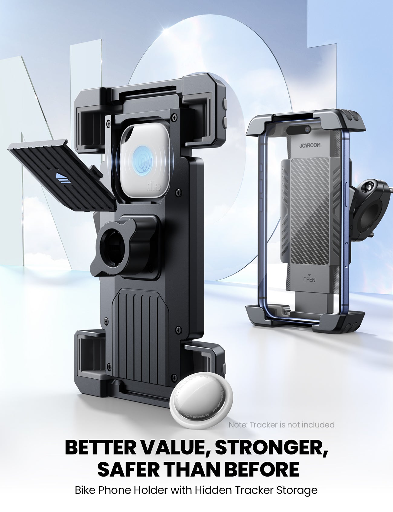 JOYROOM JR-ZS536 Bike Phone Holder [Hidden Tracker Storage]