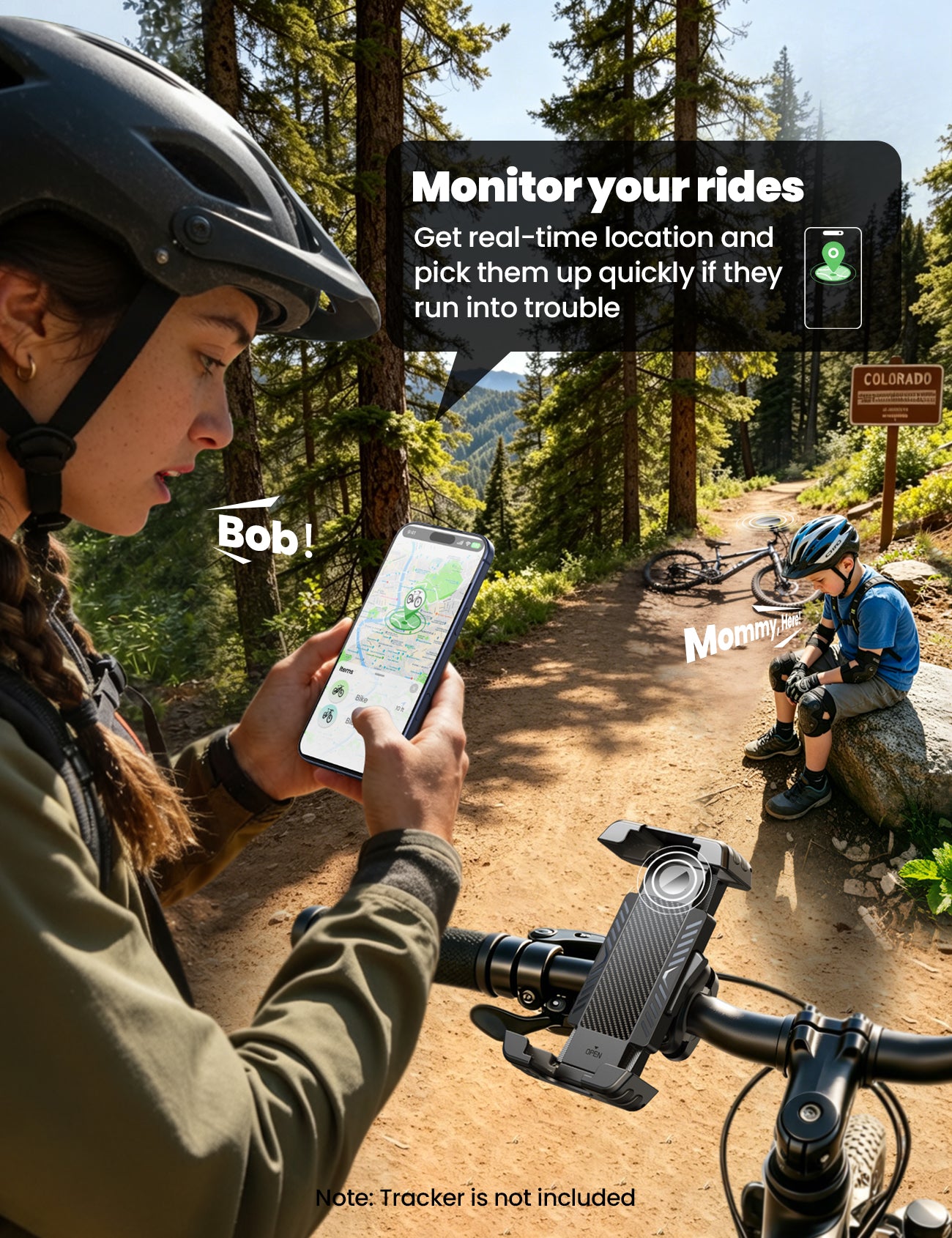 JOYROOM JR-ZS536 Bike Phone Holder [Hidden Tracker Storage]
