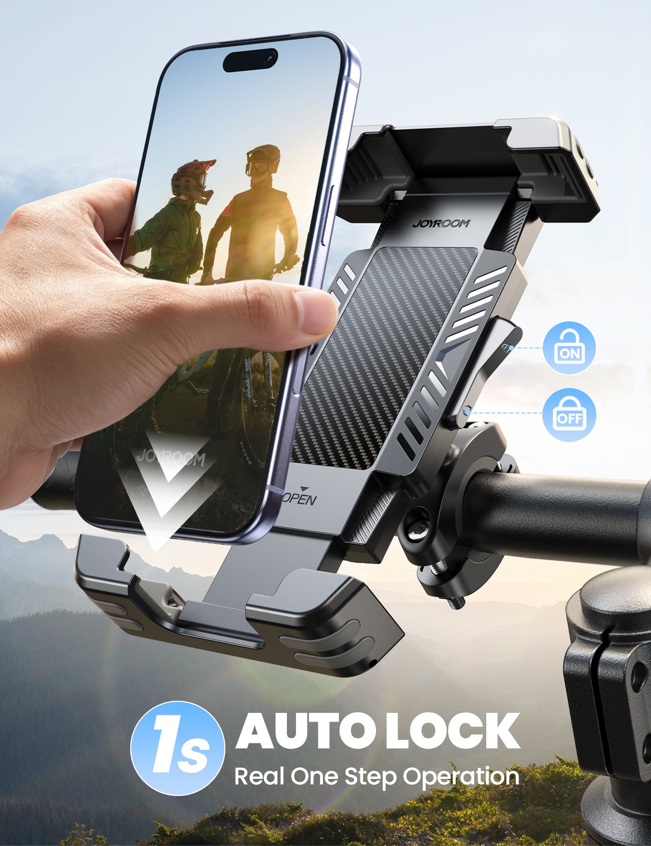 JOYROOM JR-ZS536 Bike Phone Holder [Hidden Tracker Storage]