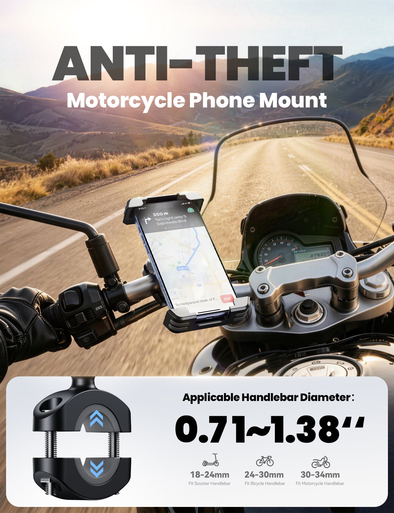 JOYROOM JR-ZS536 Bike Phone Holder [Hidden Tracker Storage]