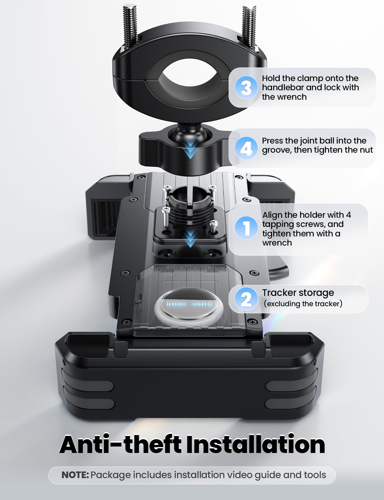JOYROOM JR-ZS536 Bike Phone Holder [Hidden Tracker Storage]