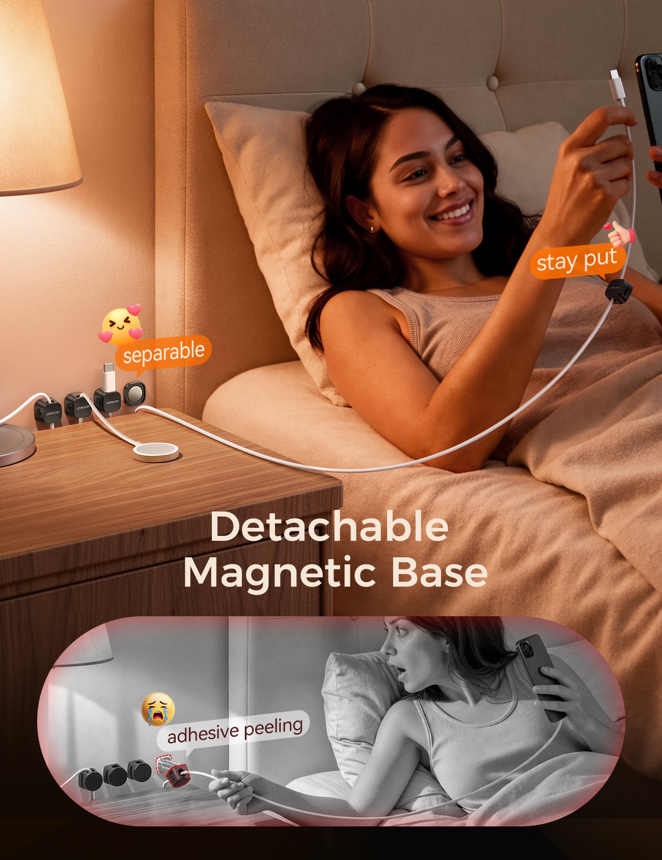 Magnetic Cable Organizer with Snap-Lock | JOYROOM JR-ZS668 Cord