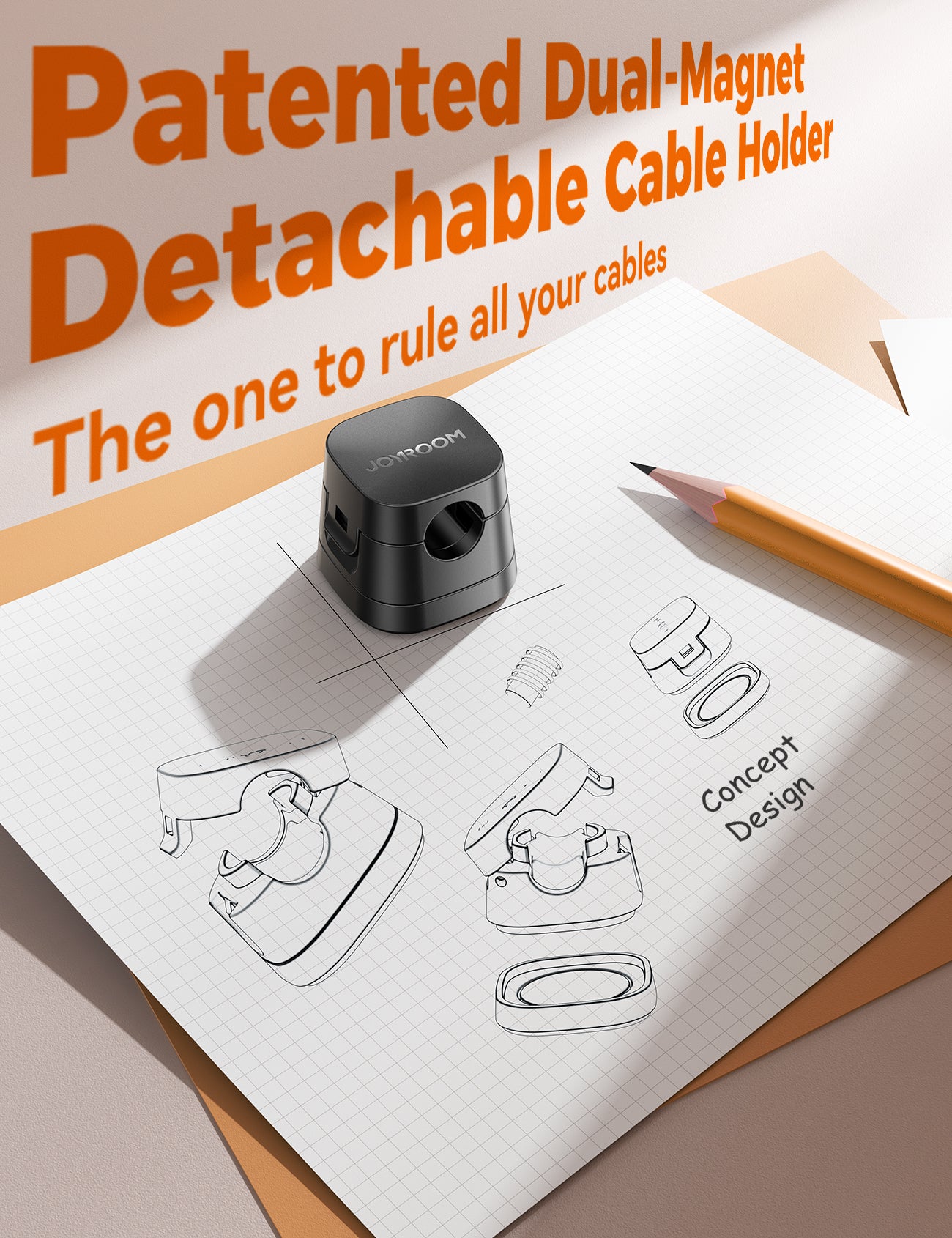 Magnetic Cable Organizer with Snap-Lock | JOYROOM JR-ZS668 Cord