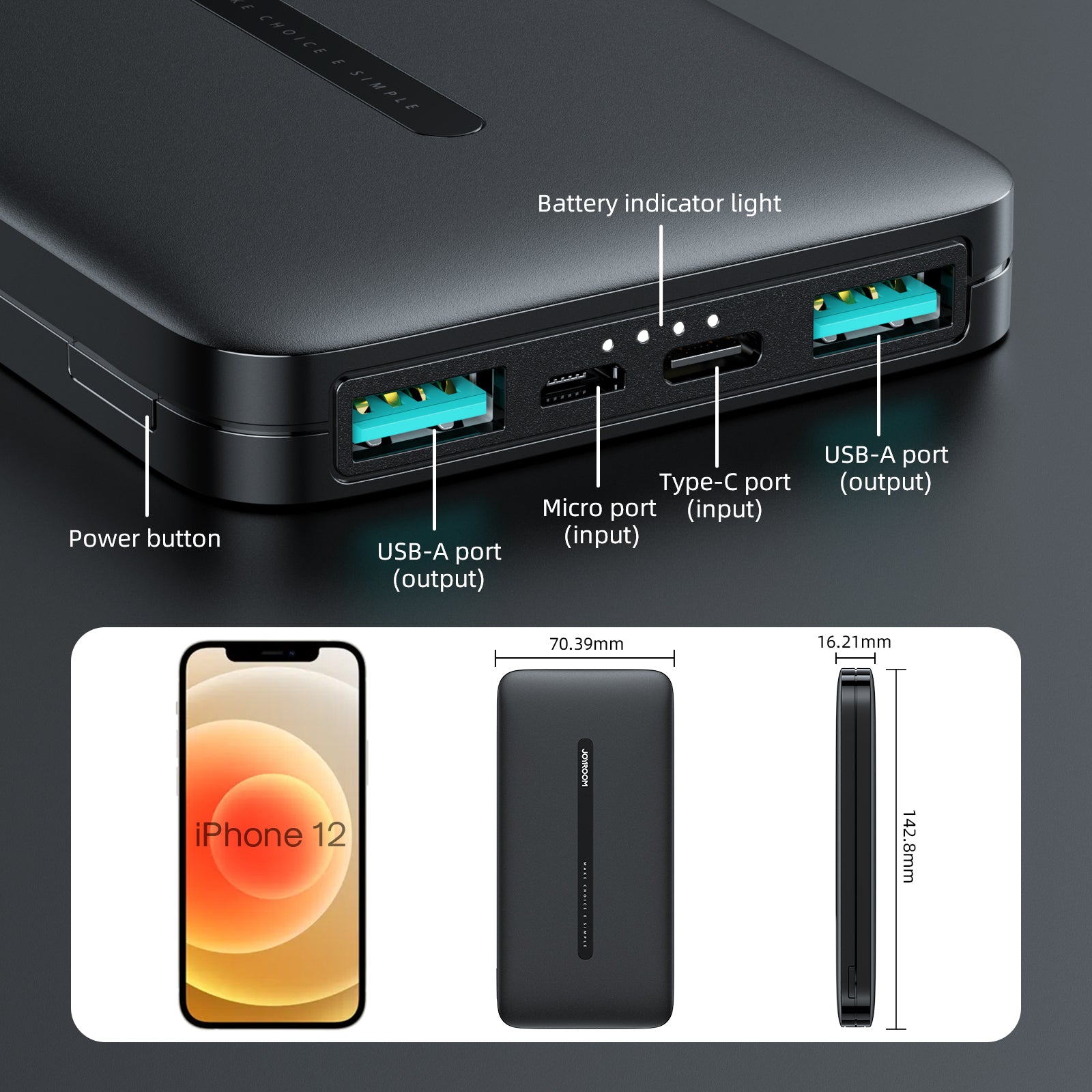 JR-T012 power bank 10000mAh