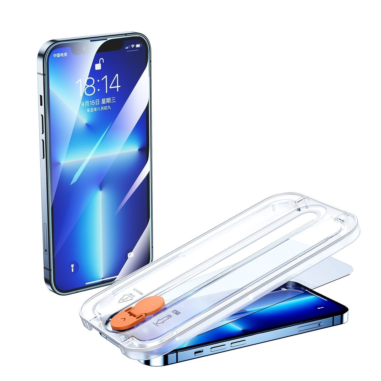 HD Tempered Glass Screen Protector with Tray for iPhone 13 Pro Max-1 Pack