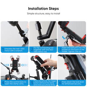 JR-ZS288 Universal Motorcycle/Bicycle Phone Mount