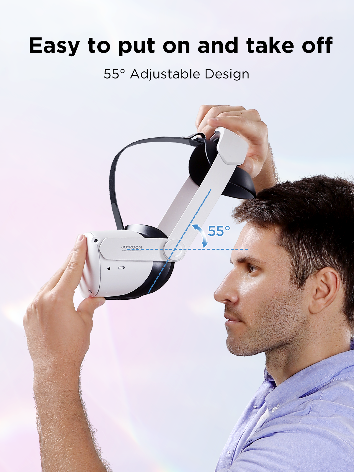 JOYROOM Head Strap Compatible with Oculus Quest 2,Replacement for Elite Strap,[Counter Balance & Reduce Facial Pressure] Lightweight and Adjustable Head Strap for Adults and Child