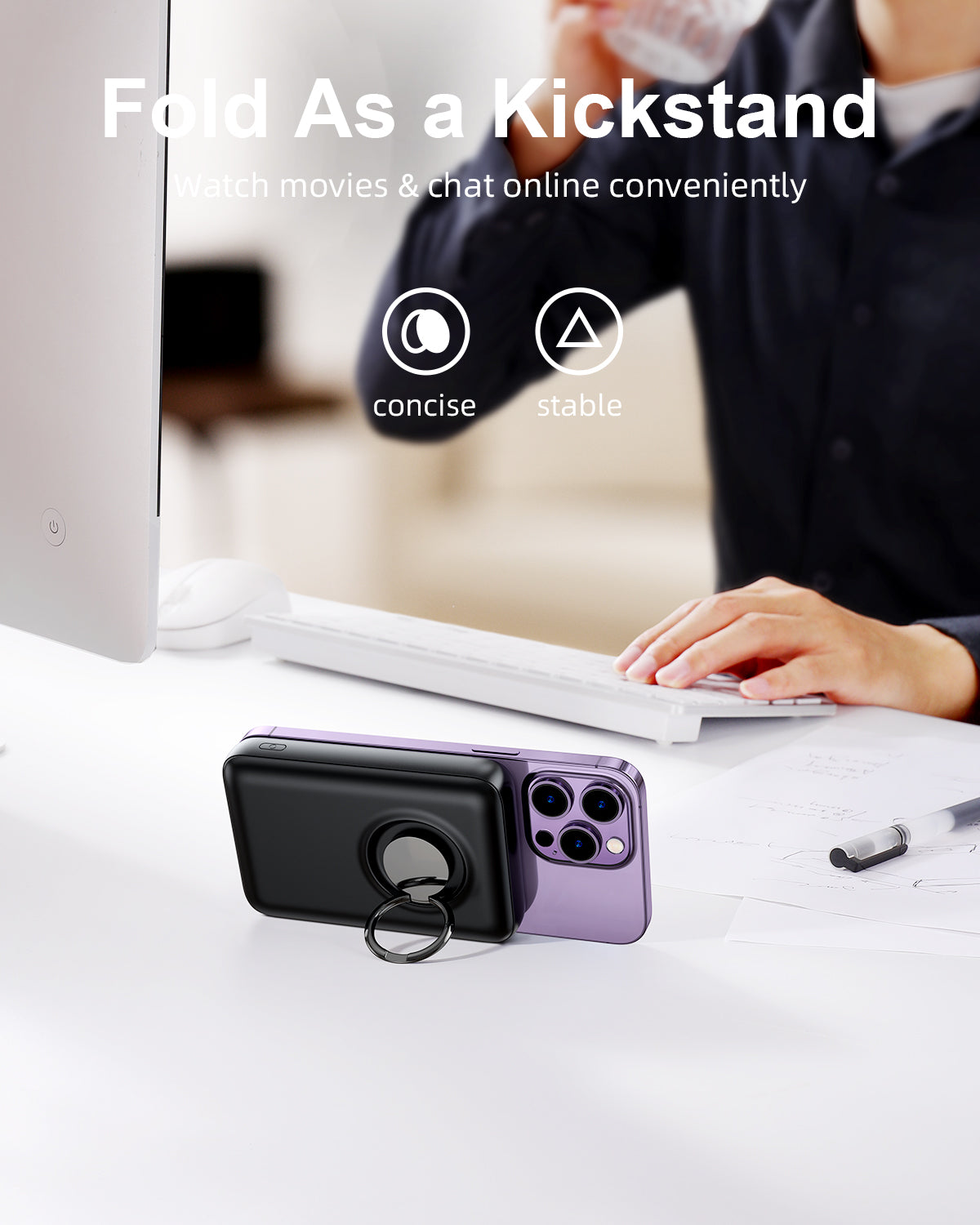 JOYROOM JR-W050 20W Power Bank 10000mAh with Ring Holder