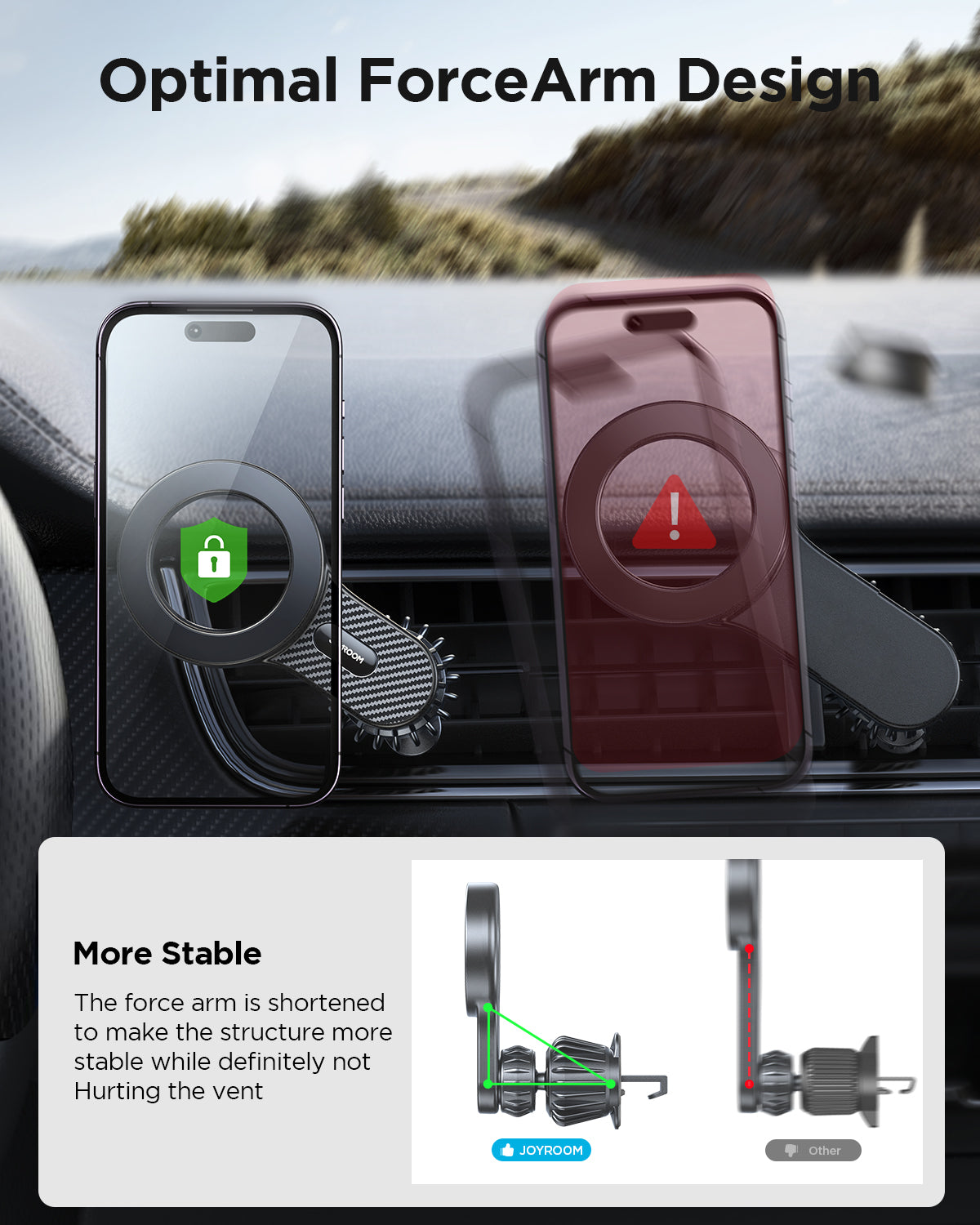 JR-ZS355 Magnetic Car Phone Mount (Air Vent)
