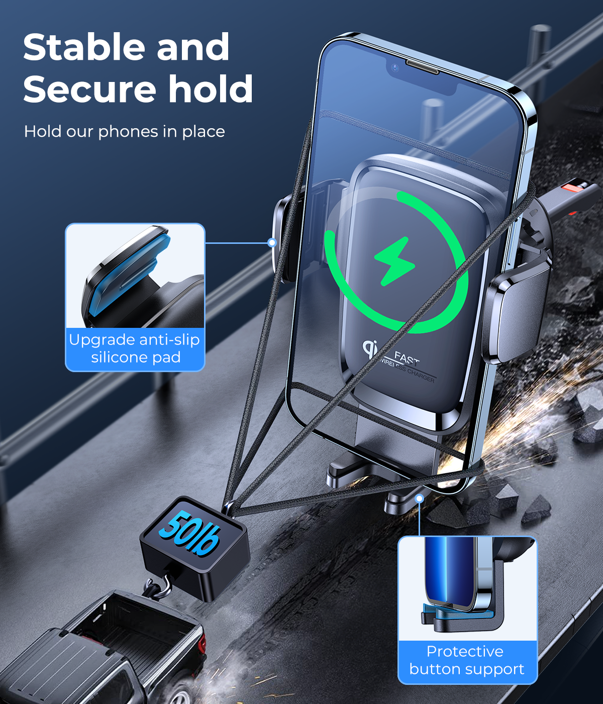 Joyroom Auto-Magnethalterung Qi Kabelloses Induktionsladegerät 15 W  (MagSafe für iPhone kompatibel) für Armaturenbrett (JR-ZS295) - ✓