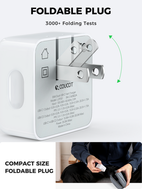 L-2P351 35W Dual USB-C Wall Charger, PD 3.0 35W Foldable USB Plug iPad Charger Cube for iPhone 13/ iPhone 13 Pro Max/iPhone 12/11, iPad and More (Cable Not Included)
