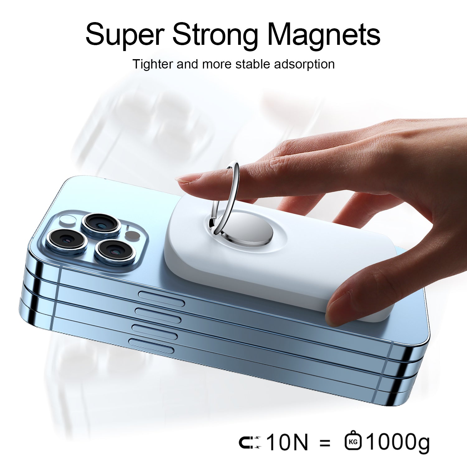 JR-W030 20W Magnetic Wireless Power Bank with Ring Holder 6000mAh