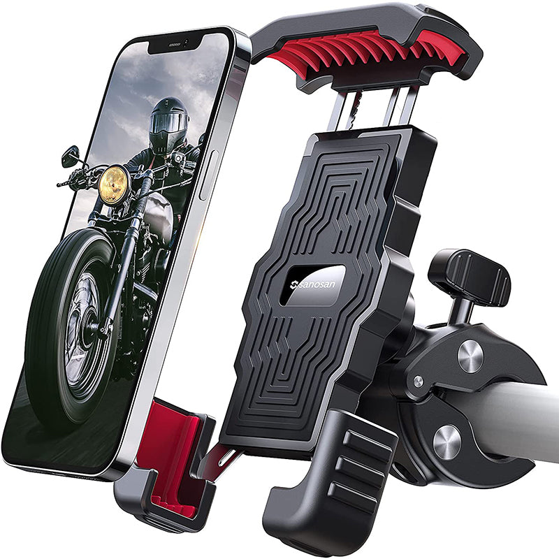 One-Push Motorcycle Phone Mount,15s Quickly Install,1 Second Automatically Lock & Release,High-Speed Secure Switch,Bike Accessories for Motorcycle,Widely Compatible for Cellphone(4.7"-7")