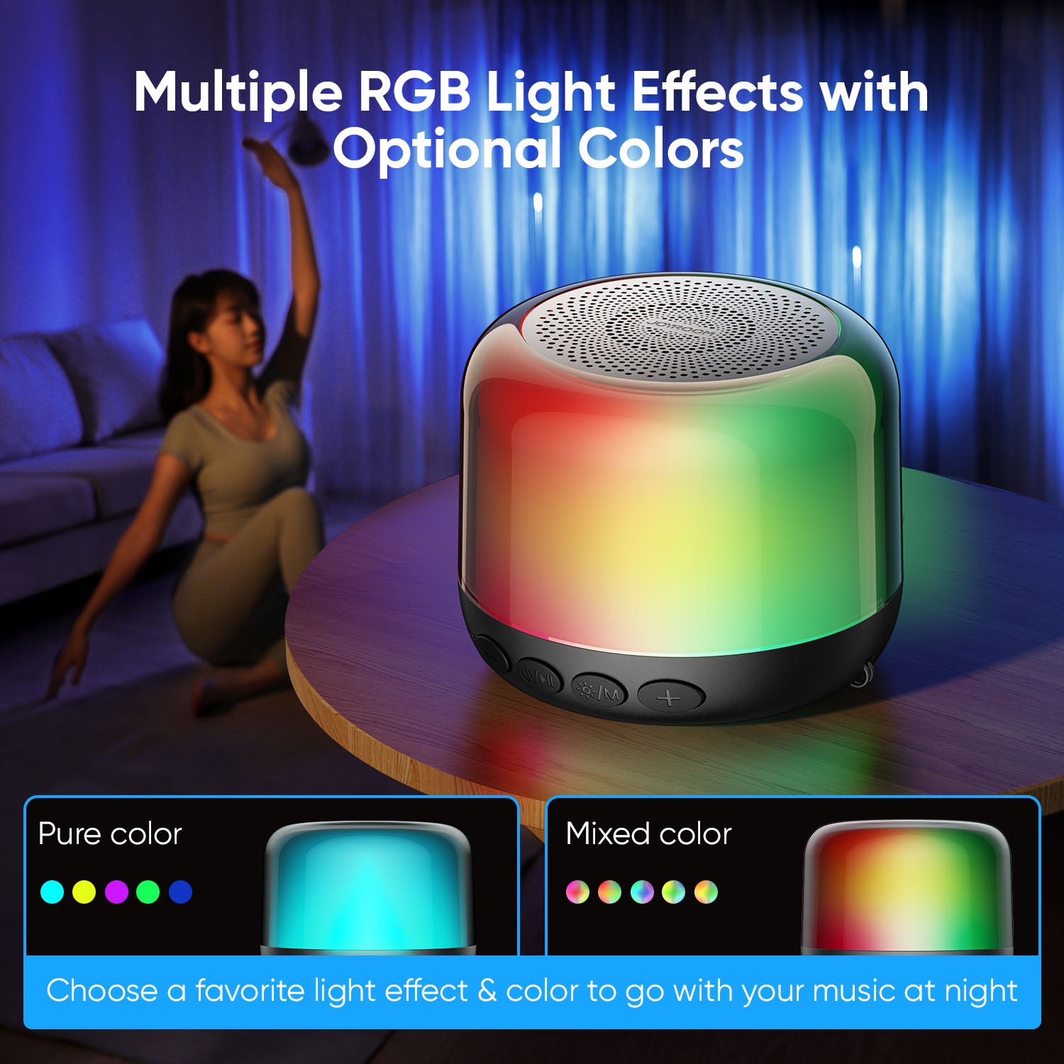 JR-ML03 Transparent RGB Wireless Speaker