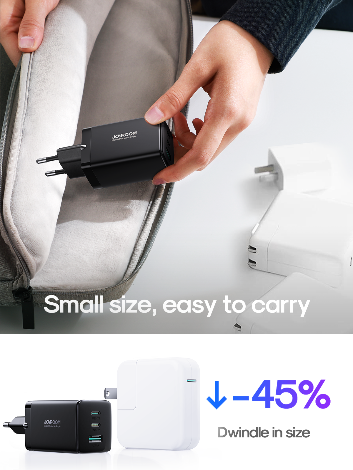 JOYROOM GaN Ultra JR-TCG01 65W 2C1A Fast Charger