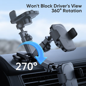 JR-ZS295 Magnetic Wireless Car Charger Holder -Black