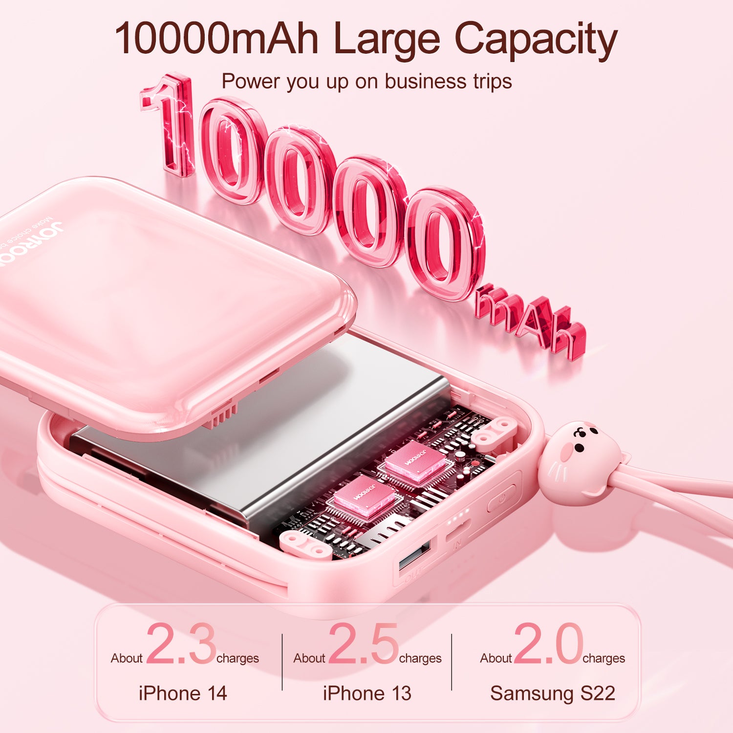JR-L008 Cutie Series 22.5W Power Bank with Kickstand 10000mAh (With USB to Type-C 0.25m Cable)