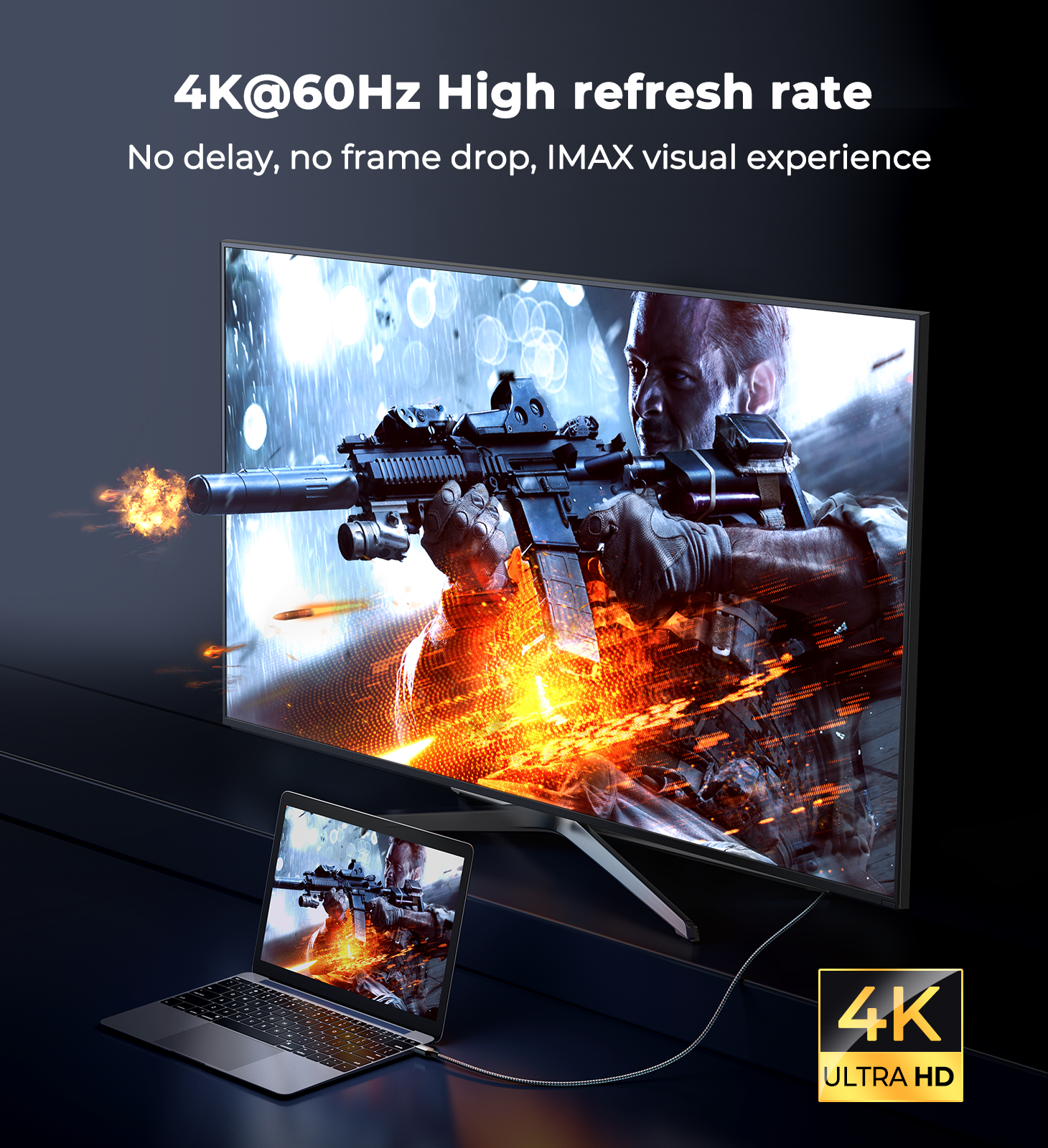 JOYROOM SY-20H1 4K 60Hz HDMI to HDMI Adapter Cable (200cm) 4 SY-20H1 HDMI To HDMI Cable (4K@60Hz)