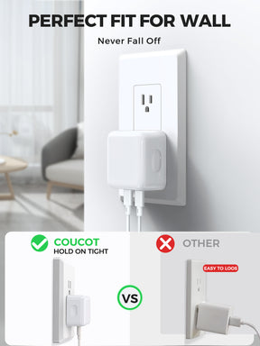 L-2P351 35W Dual USB-C Wall Charger, PD 3.0 35W Foldable USB Plug iPad Charger Cube for iPhone 13/ iPhone 13 Pro Max/iPhone 12/11, iPad and More (Cable Not Included)