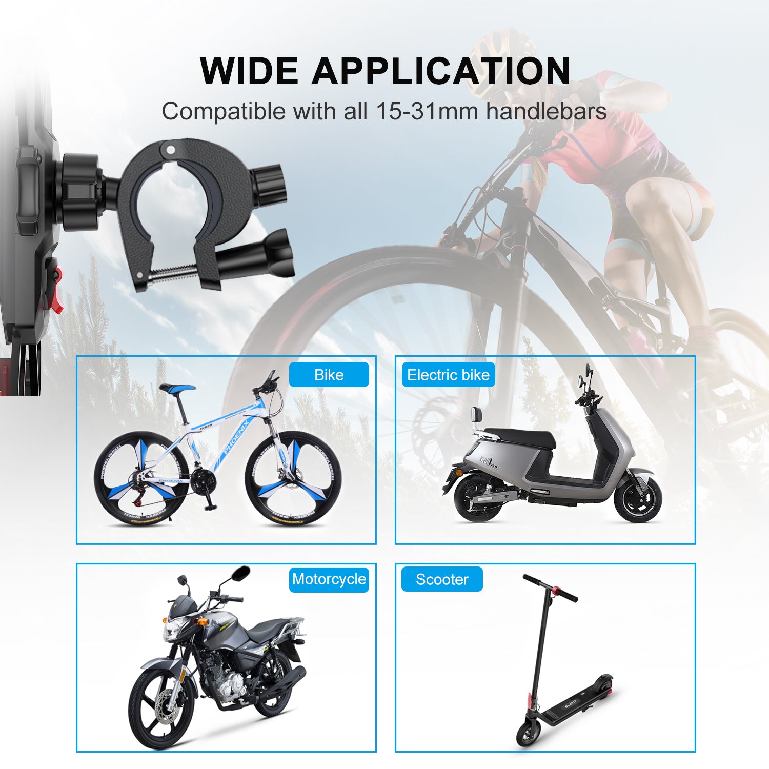 JR-ZS288 Phone Mount (Motorcycle/ Bike)