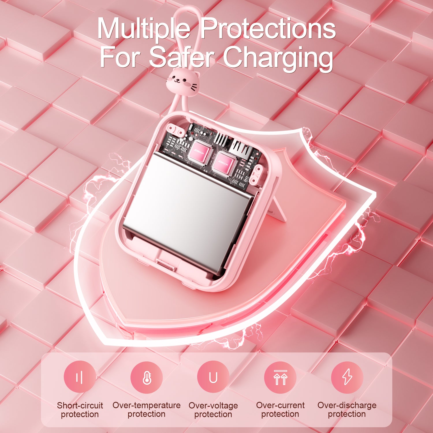 JR-L008 Cutie Series 22.5W Power Bank with Kickstand 10000mAh (With USB to Type-C 0.25m Cable)