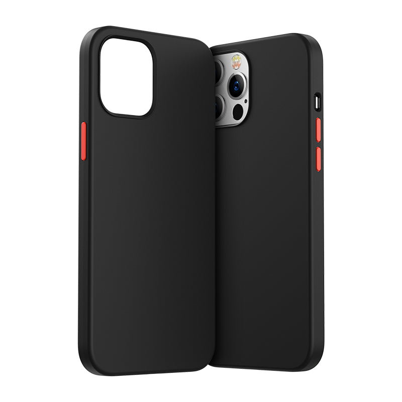 Color-contrasting Button Soft-edged Phone Case for iPhone 12 Pro Max