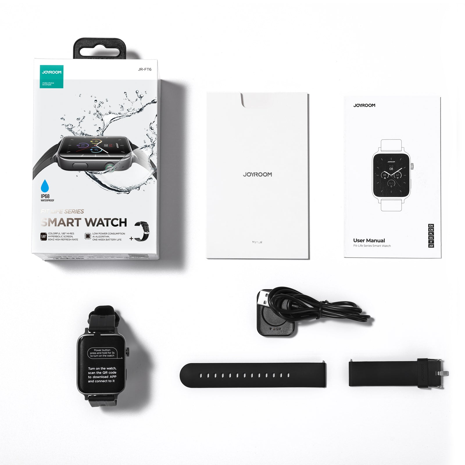 JR-FT6 Smart Watch (Make/Answer Call)-Dark Gray
