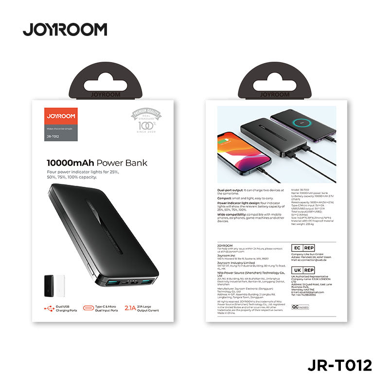 JR-T012 power bank 10000mAh