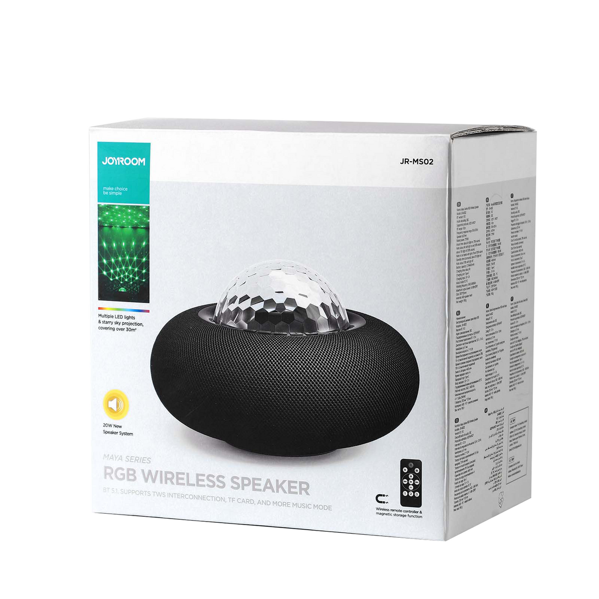 JR-MS02 Maya Series RGB Wireless Speaker-Black