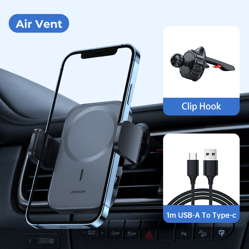 JR-ZS295 Magnetic Wireless Car Charger Holder -Black