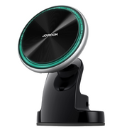 JR-ZS290 Magnetic Wireless Car Charger Holder with LED Letter Ring -Silver