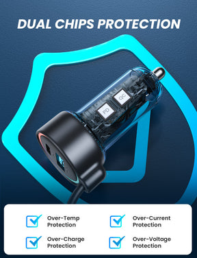 JR-CL08 3-in-1 Car Charger with Coiled Cable (Lightning)